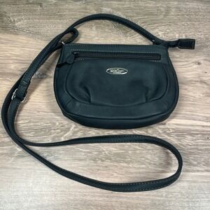 MultiSac Crossbody Bag Women Small Black Pebbled Vegan Leather Purse